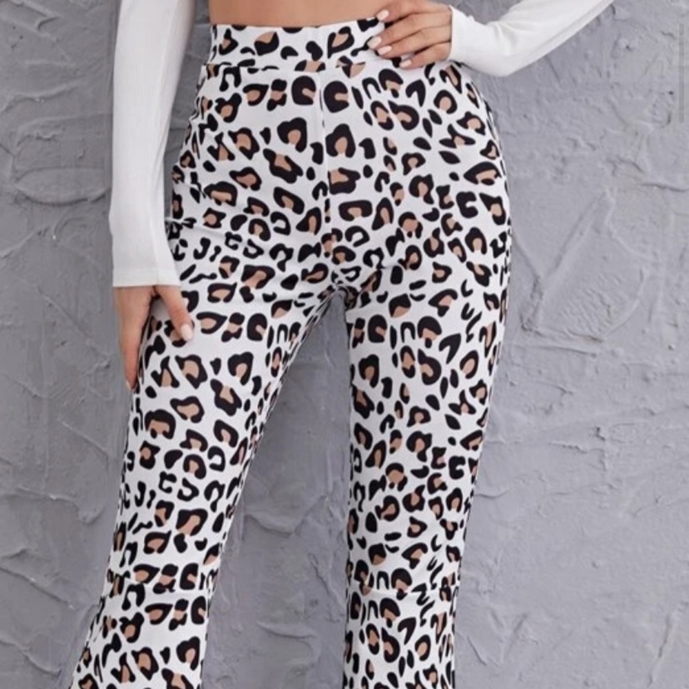 Cheetah flare pants